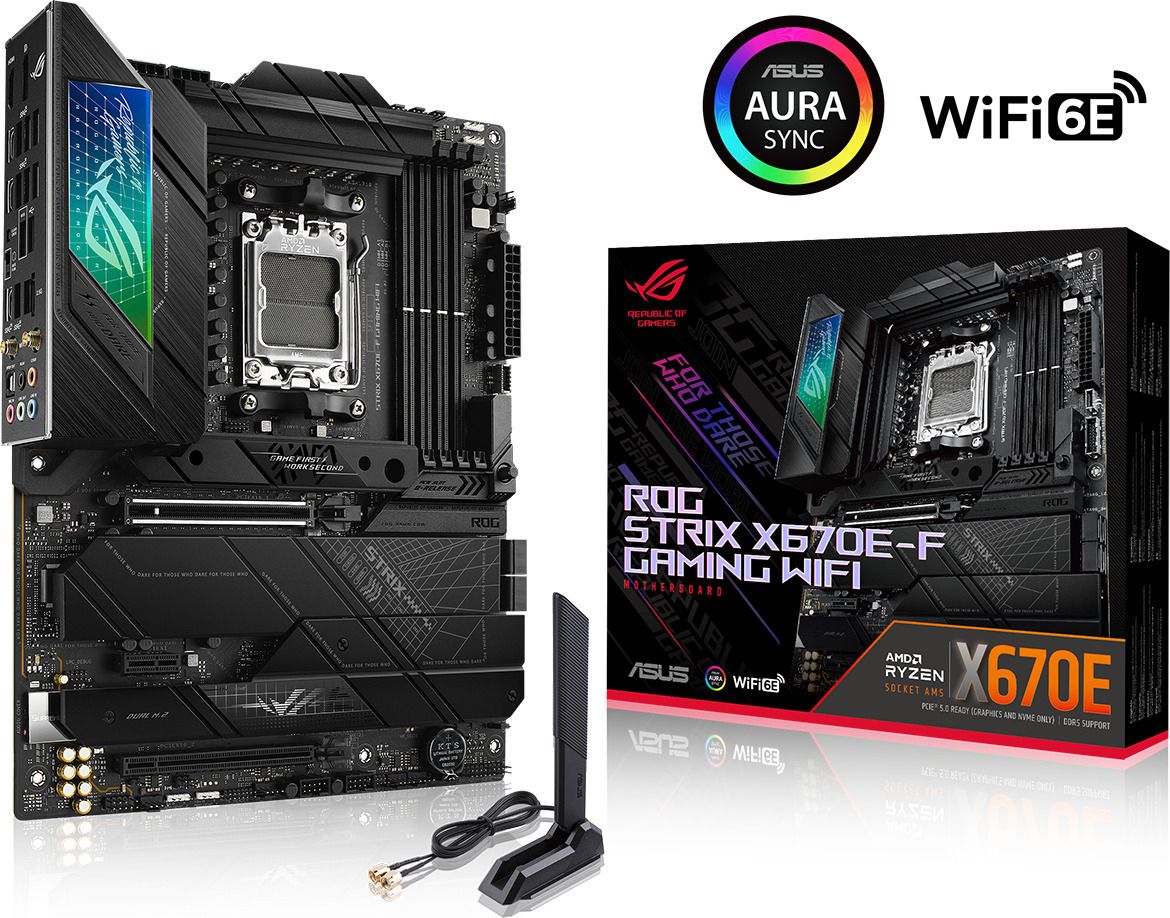 ASUS ROG STRIX X670E-F GAMING WIFI AM5 ATX MB 4xDIMM DDR5 4xM.2 4xSATA